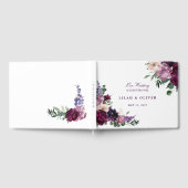 Lush Purple Flowers | Romantisch huwelijk Gastenboek (Volledig)
