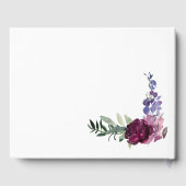 Lush Purple Flowers | Romantisch huwelijk Gastenboek (Achterkant)