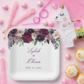 Lush Purple Flowers | Romantisch huwelijk Papieren Bordje (Feest)