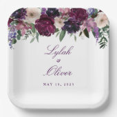 Lush Purple Flowers | Romantisch huwelijk Papieren Bordje (Voorkant)