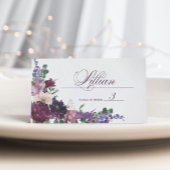 Lush Purple Flowers | Romantisch huwelijk Plaatskaartje