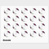 Lush Purple Flowers | Romantisch huwelijk Ronde Sticker (Vel)