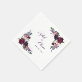Lush Purple Flowers | Romantisch huwelijk Servet (Hoek)
