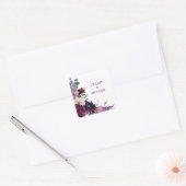Lush Purple Flowers | Romantisch huwelijk Vierkante Sticker (Envelop)
