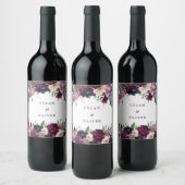 Lush Purple Flowers | Romantisch huwelijk Wijn Etiket (Flessen)