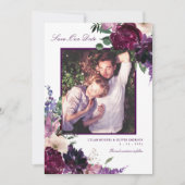 Lush Purple Flowers | Romantische foto bespaart on Aankondiging (Voorkant)