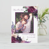 Lush Purple Flowers | Romantische foto bespaart on Aankondiging (Staand voorkant)