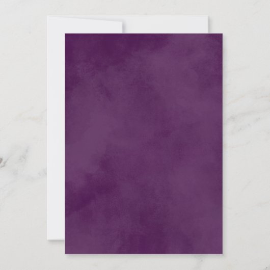 Lush Purple Flowers | Romantische foto bespaart on Aankondiging (Achterkant)