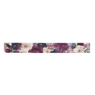 Lush Purple Flowers   Romantische Waterverf Floral Satijnen Lint