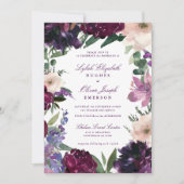Lush Purple Flowers | Romantische weddenschappen Kaart (Voorkant)