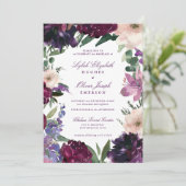 Lush Purple Flowers | Romantische weddenschappen Kaart (Staand voorkant)
