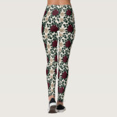 Lush Red And Burgundy Roses With Dark Green Leaves Leggings (Achterkant)