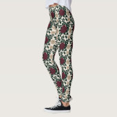 Lush Red And Burgundy Roses With Dark Green Leaves Leggings (Links)