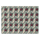 Lush Red And Burgundy Roses With Dark Green Leaves Tafelkleed (Voorkant (Horizontaal))