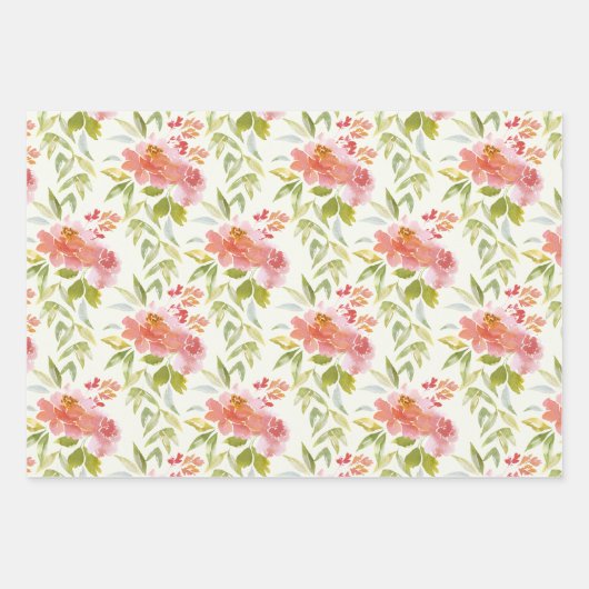 Lush Red Floral Greenery Inpakpapier Vel (Voorkant 3)