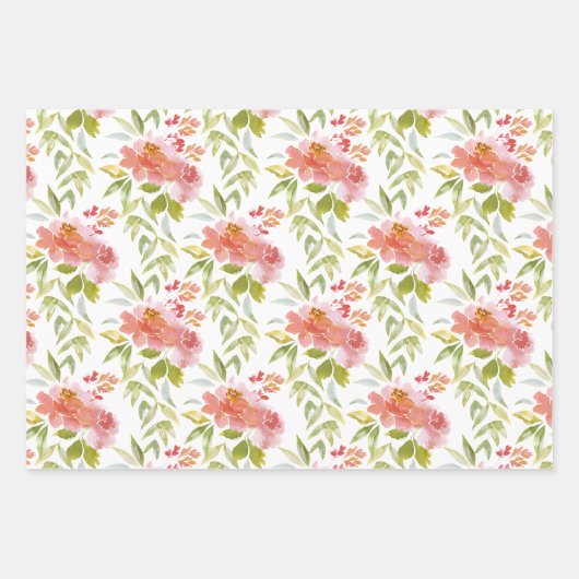 Lush Red Floral Greenery Inpakpapier Vel (Voorkant 2)