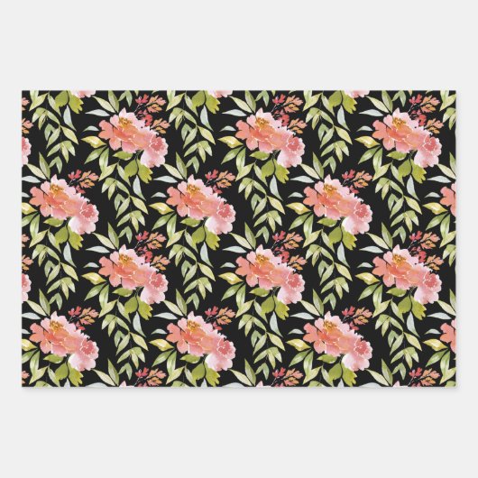 Lush Red Floral Greenery Inpakpapier Vel (Voorkant)