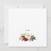 Lush Red Floral Monogram Wedding Save The Date (Achterkant)