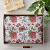 Lush Red Rose & Heart Petals Valentine Pattern Tissuepapier (Geschenk)