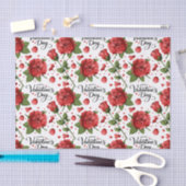 Lush Red Rose & Heart Petals Valentine Pattern Tissuepapier (Craft)