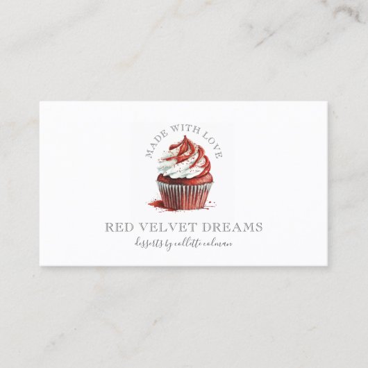 Lush Red Velvet Cupcake Pastry Chef Visitekaartje (Voorkant)