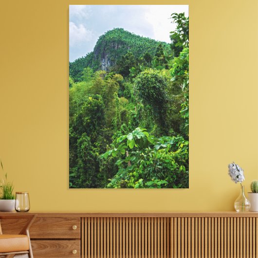 Lush regenwoud en el yunque piek canvas afdruk (Insitu (Woonkamer))