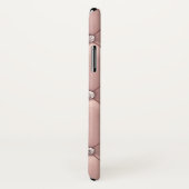 Lush Roos Gold Faux Leather & Diamonds Monogrammed Case-Mate iPhone Case (Achterkant / rechts)