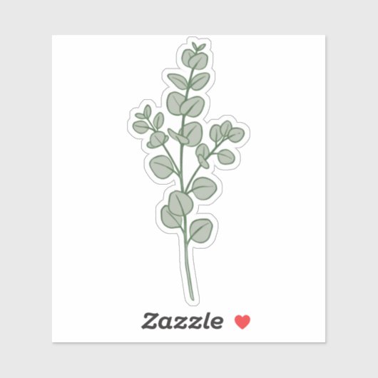 Lush Sage Green Eucalyptus Botanical Aesthetic Sticker (Vel)