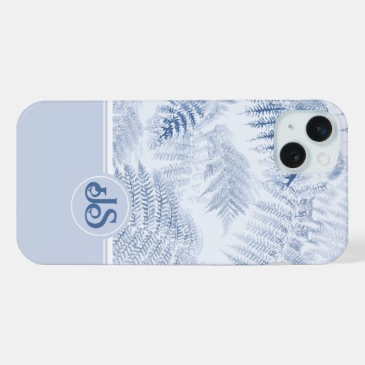 Lush Serene Blauwe Varen Monogram Initialen iPhone Hoesje (Achterkant horizontaal)