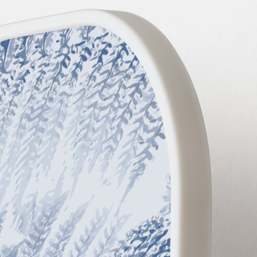 Lush Serene Blauwe Varen Monogram Initialen Pickleball Paddle (Links Detail)