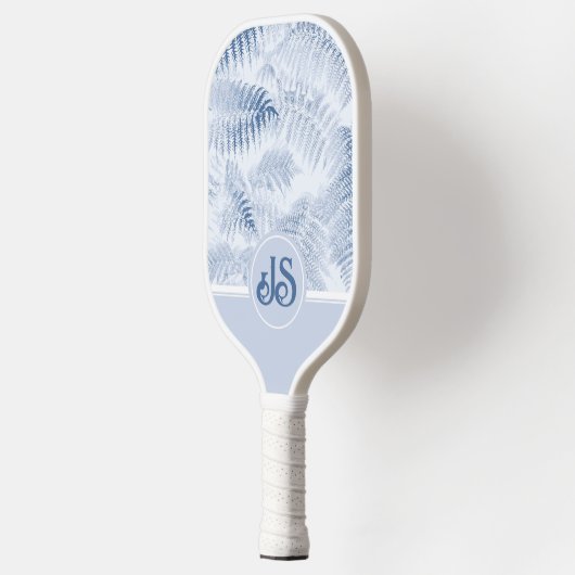 Lush Serene Blauwe Varen Monogram Initialen Pickleball Paddle (Links)