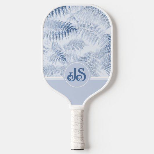 Lush Serene Blauwe Varen Monogram Initialen Pickleball Paddle (Voorkant)