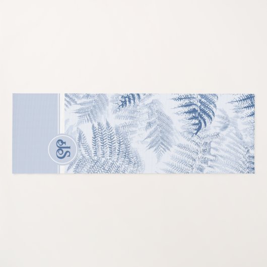 Lush Serene Blauwe Varen Monogram Initialen Yogamat (Voorkant (horizontaal))