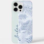 Lush Serene Blue Ferns op groen Case-Mate iPhone Case (Achterkant)