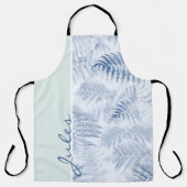 Lush Serene Blue Ferns op groen Schort (Voorkant)