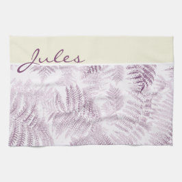 Lush Serene Pink Ferns op Yellow Theedoek