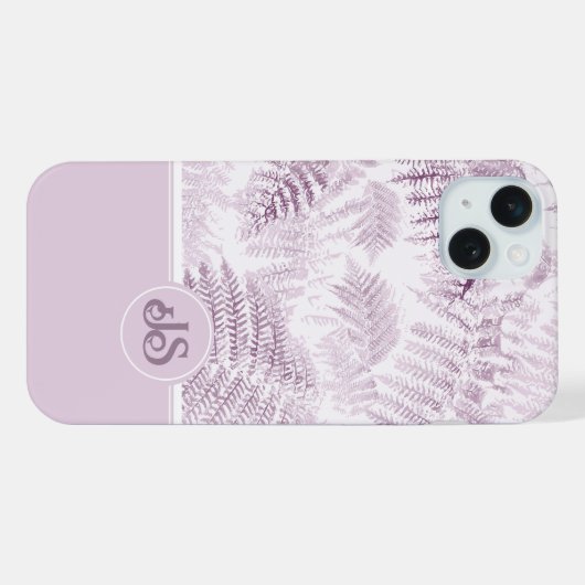 Lush Serene Roze Varen Monogram Initialen iPhone Hoesje (Achterkant horizontaal)