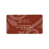 Lush Sienna Damask Classic Wedding Address Etiket (Voorkant)