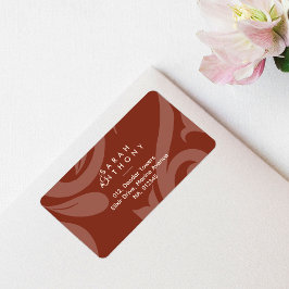 Lush Sienna Damask Classic Wedding Address Etiket