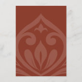 Lush Sienna Damask Stijlvolle bruiloft Details Informatiekaartje (Achterkant)