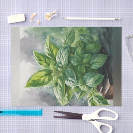 Lush Spring Basil Decoupage Papier (Craft)