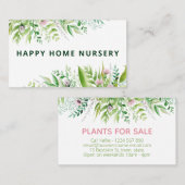 Lush Spring Bouquet Homegrown Plant Nursery Visitekaartje (Voorkant / Achterkant)