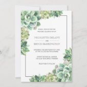 Lush Succulent Lijst Wedding Invitation Kaart (Voorkant)