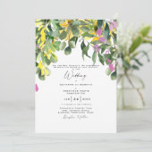 Lush Summer Greenery Wildflower Wedding Kaart (Staand voorkant)