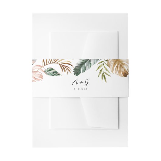 Lush Tropical Belly Band - Portret 2 x 11,5 inch Uitnodigingen Wikkel (Voorkant Voorbeeld)