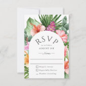 Lush Tropical Floral Wedding RSVP (Voorkant)