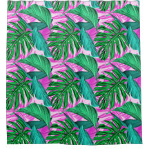Lush Tropical Foliage Shower Curtain