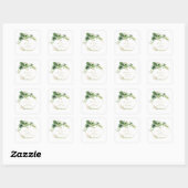 Lush Tropical Gold Leaves Gold Cross-Baptisme Vierkante Sticker (Vel)