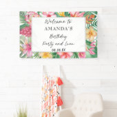 Lush Tropical Greenery Floral Birthday Party Luau Spandoek (Insitu)