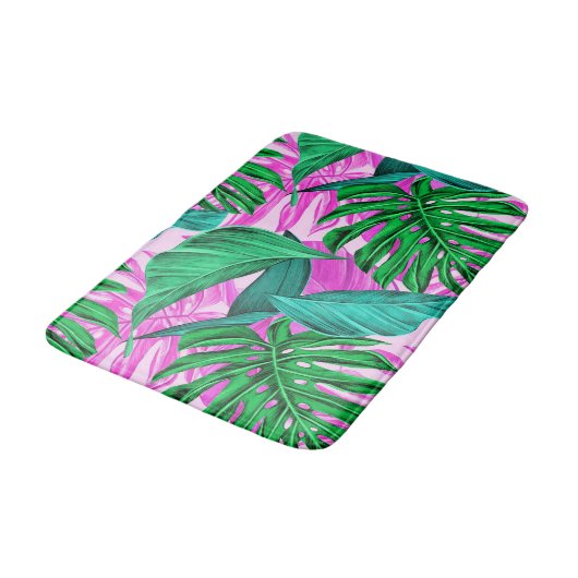 Lush Tropical Island Foliage Bath Mat (Gekanteld)